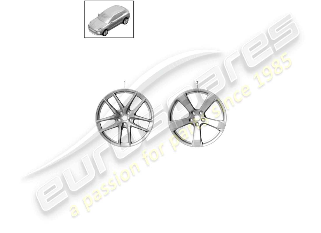 porsche 2021 (macan) llanta de aleación 20 diagrama de piezas