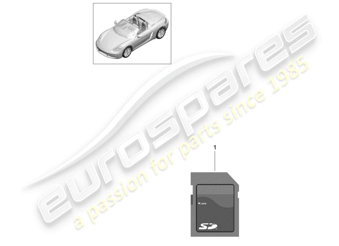 porsche 2024 (718 boxster) tarjeta de memoria sd para actualizar los datos de navegación diagrama de piezas