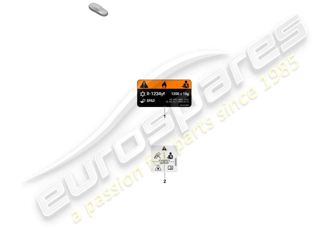 porsche 2024 (macan-e) diagrama de piezas de la pegatina del aire acondicionado