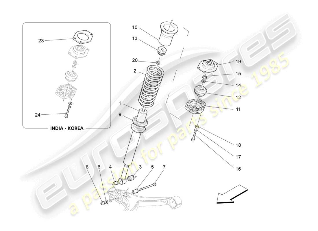 maserati granturismo mc stradale (2011) diagrama de piezas de los dispositivos amortiguadores delanteros