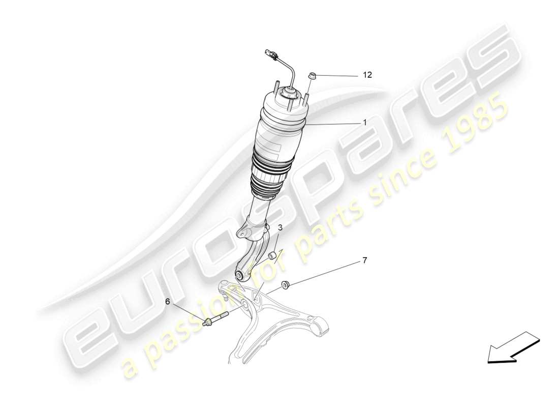 maserati levante (2020) dispositivos amortiguadores delanteros diagrama de piezas