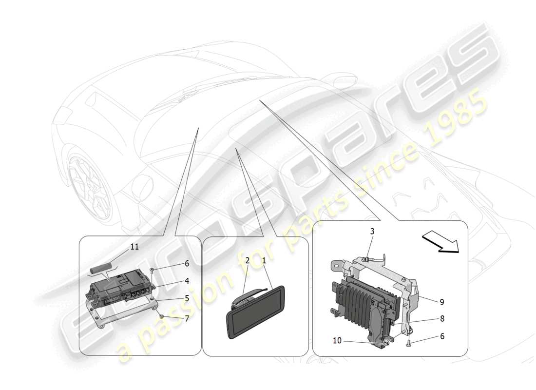 maserati mc20 (2023) diagrama de partes del sistema it