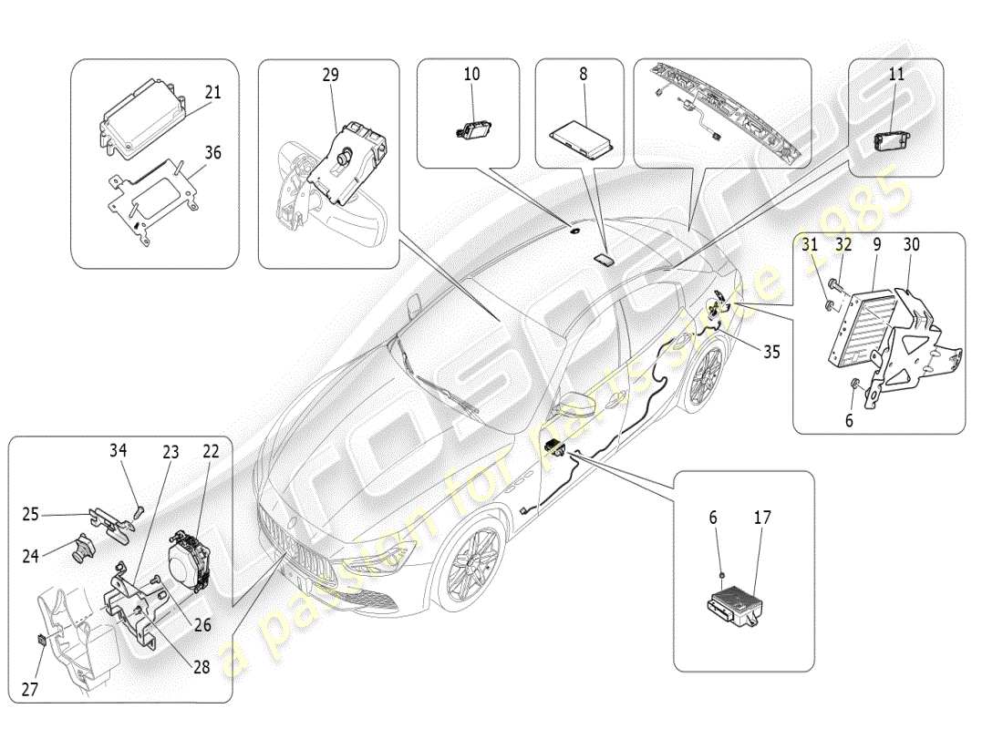 maserati ghibli (2019) sistema de ti diagrama de piezas