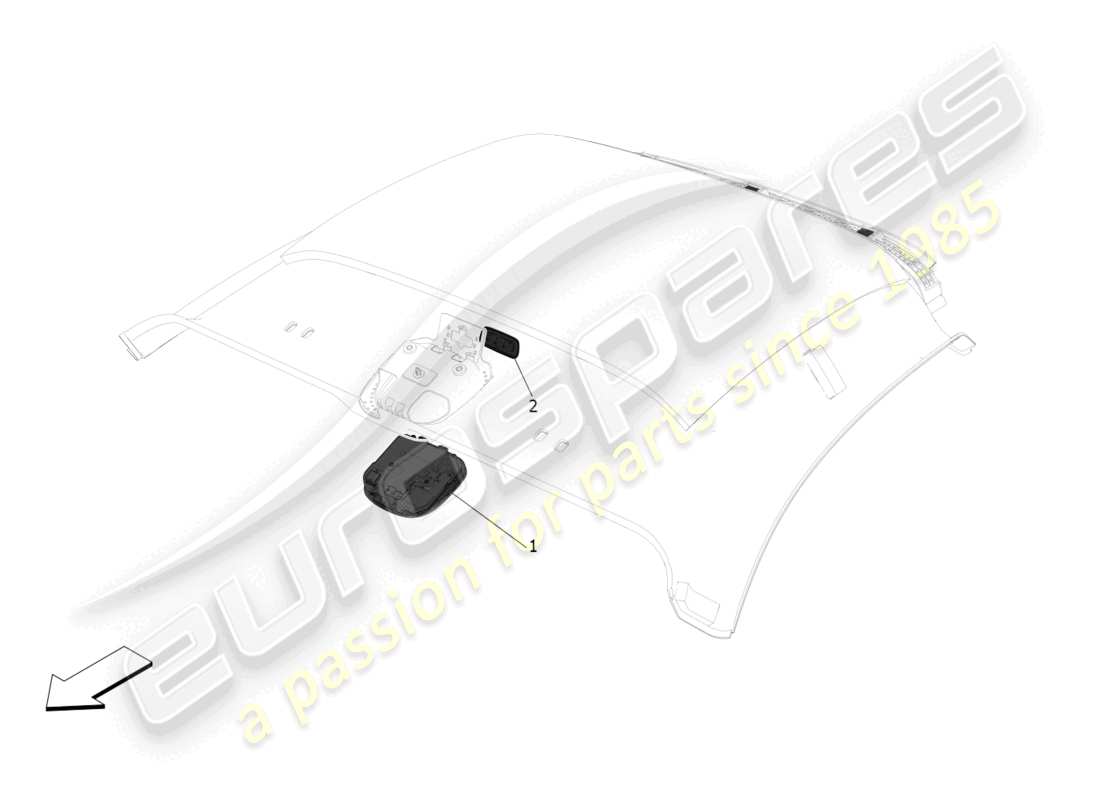 maserati mc20 (2022) diagrama de piezas de dispositivos internos del vehículo