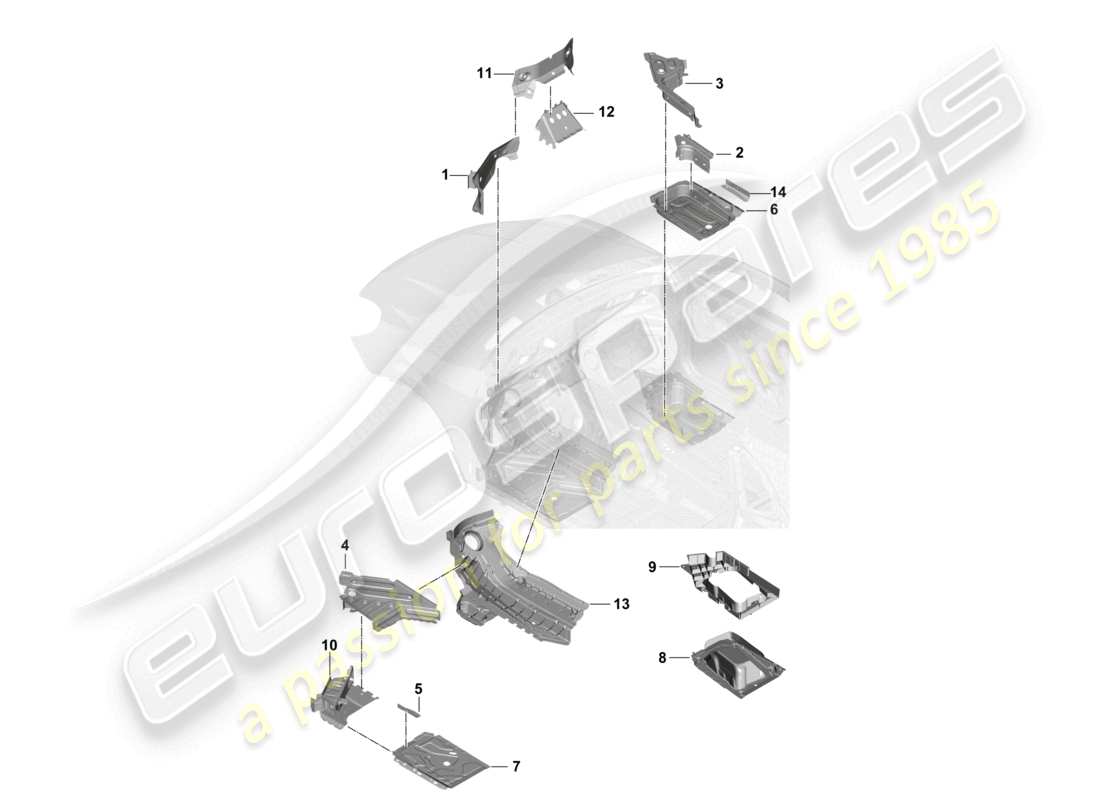 un diagrama de piezas del catálogo de piezas porsche 2022 (cayenne e3 9ya/9yb)