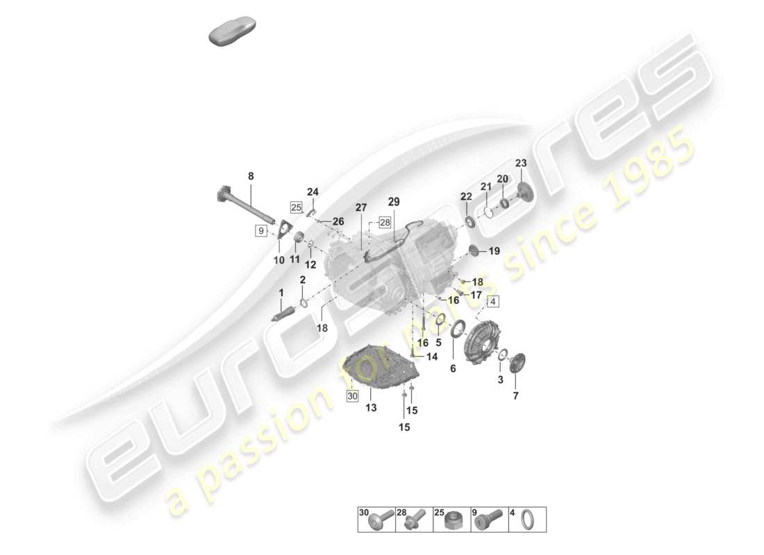 un diagrama de piezas del catálogo de piezas porsche 2025 (992-2)