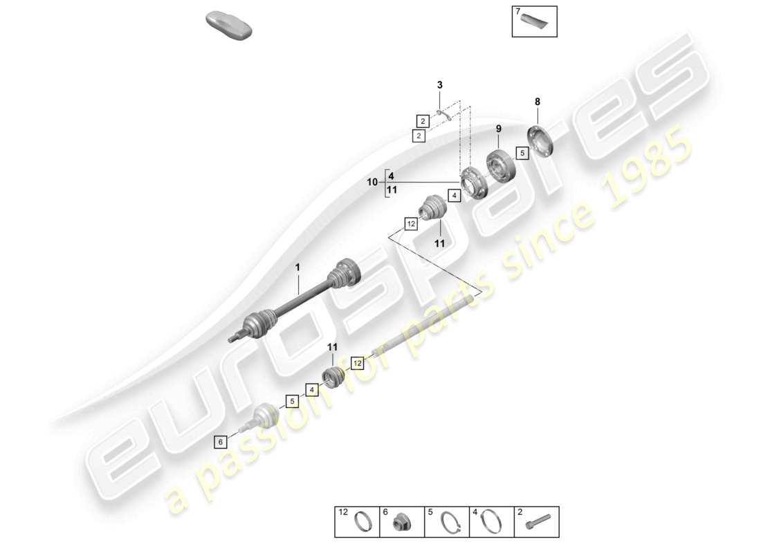 diagrama de pieza que contiene el número de pieza paf105234a
