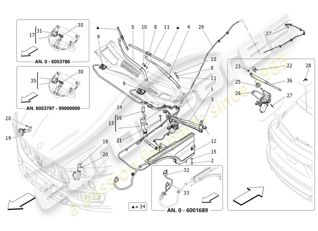 un diagrama de piezas del catálogo de piezas maserati levante (2019)