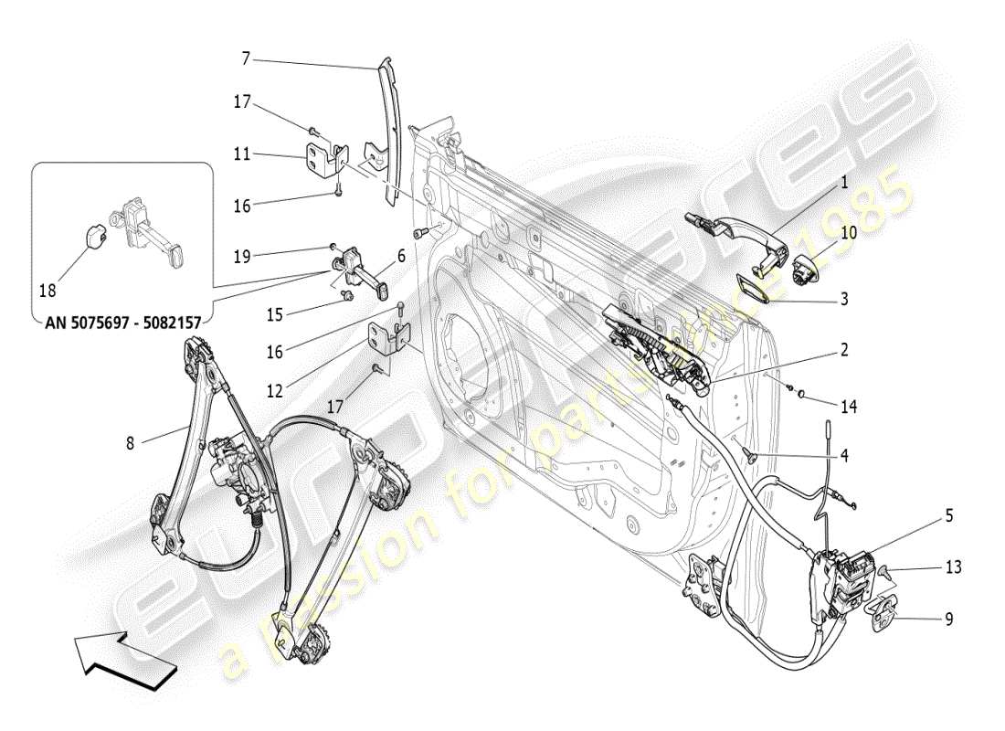 un diagrama de piezas del catálogo de piezas maserati ghibli (2017 onwards)
