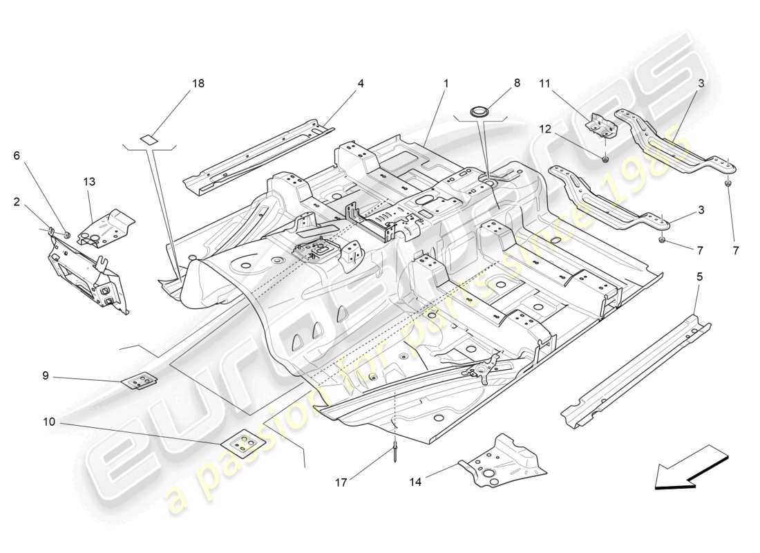 un diagrama de piezas del catálogo de piezas de Maserati Levante Trofeo (2020)