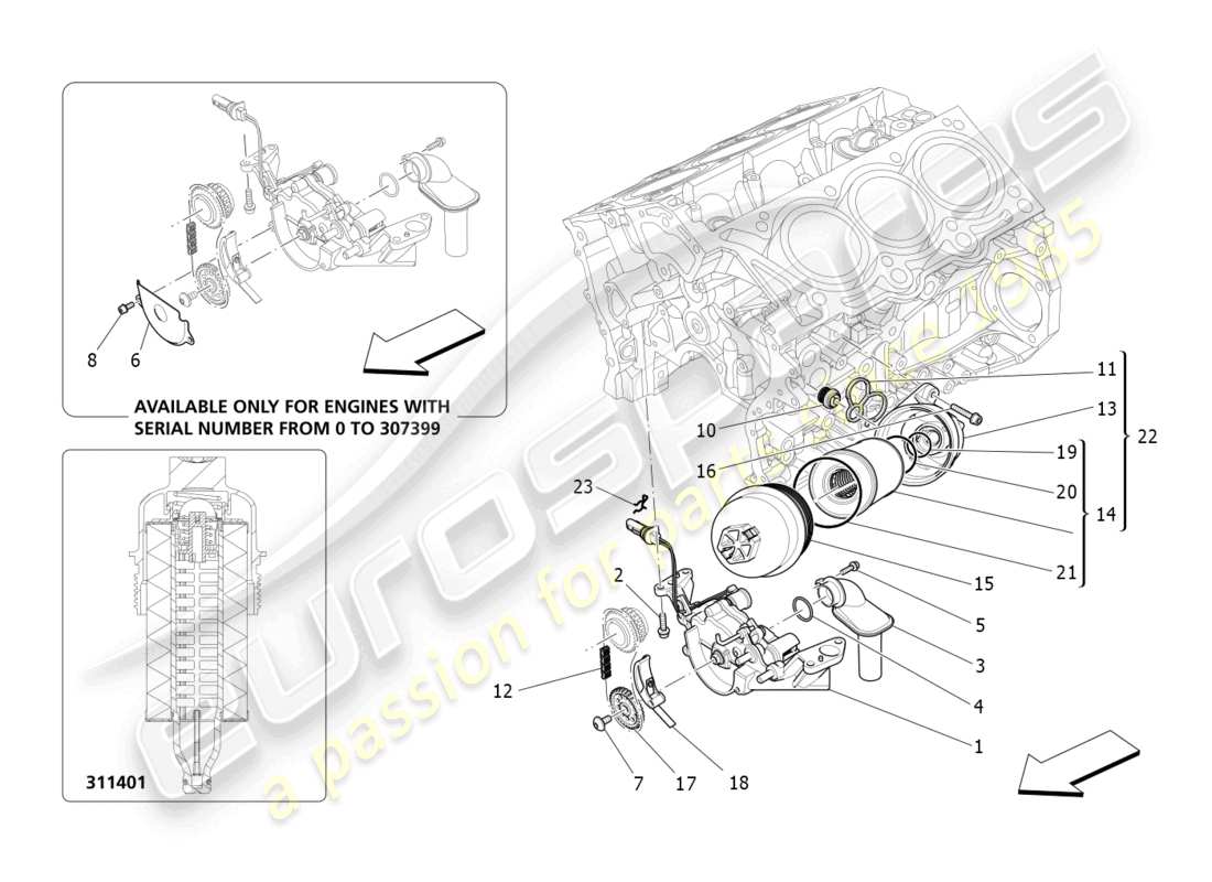 un diagrama de piezas del catálogo de piezas de Maserati Levante Modena S (2022)