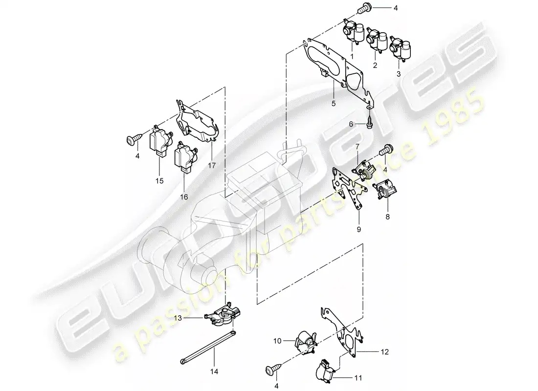 porsche 2010 (cayenne e1 9pa) motor para ajuste diagrama de piezas