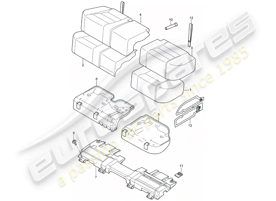 porsche 2008 (cayenne e1 9pa) asiento diagrama de piezas