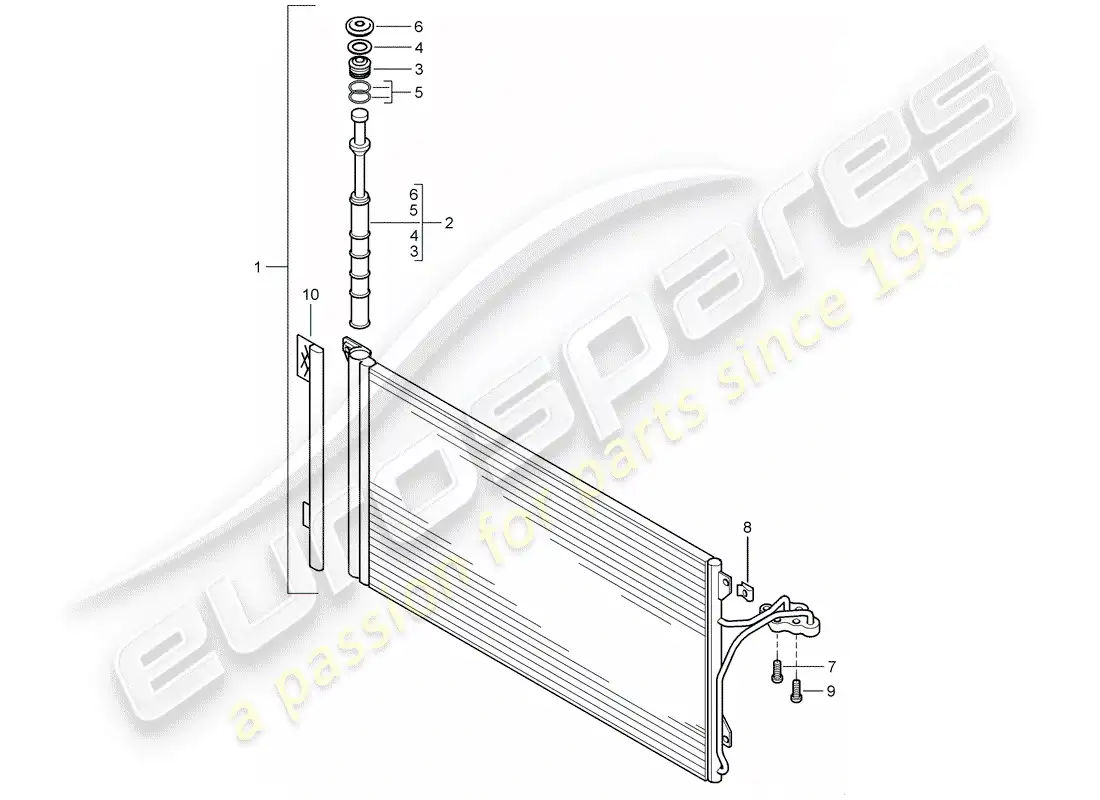 porsche 2005 (cayenne e1 9pa) condensador diagrama de piezas