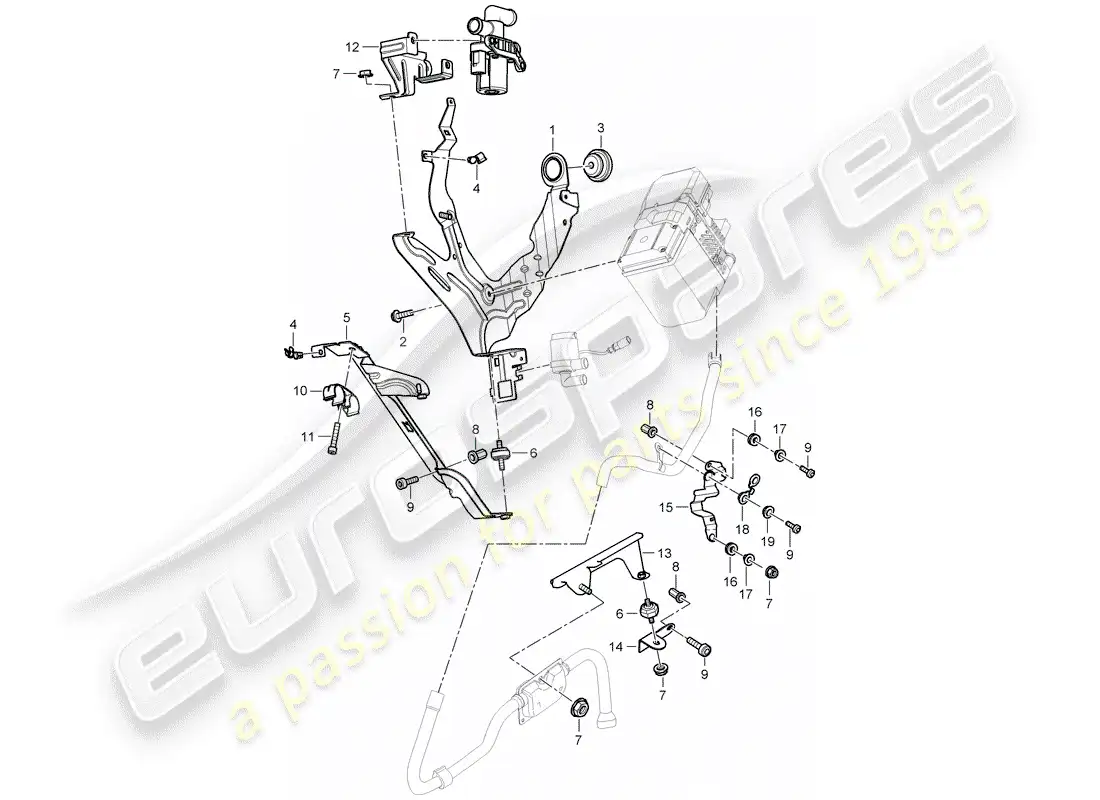 porsche 2005 (cayenne e1 9pa) soporte diagrama de piezas