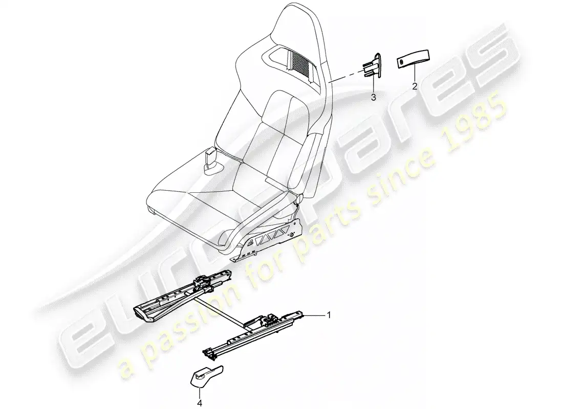 porsche 2009 997-2 turbo / gt2 asiento diagrama de piezas