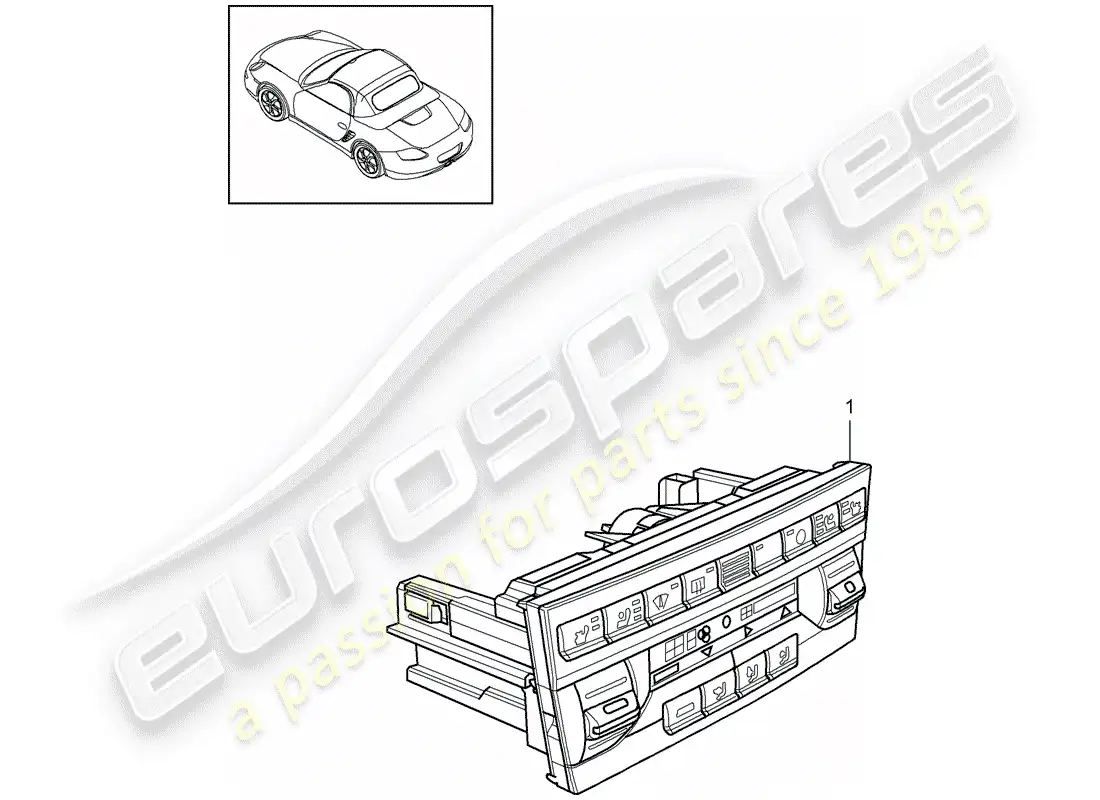porsche 2012 (987 boxster) interruptor de control diagrama de piezas