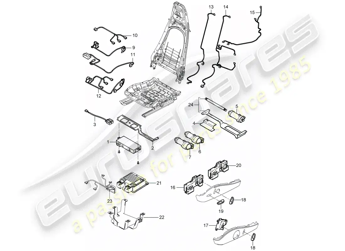 porsche 2008 (987 boxster) cableando arneses diagrama de piezas