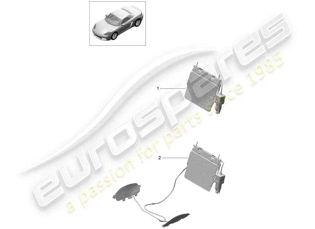 porsche 2019 (718 boxster) soporte lumbar diagrama de piezas