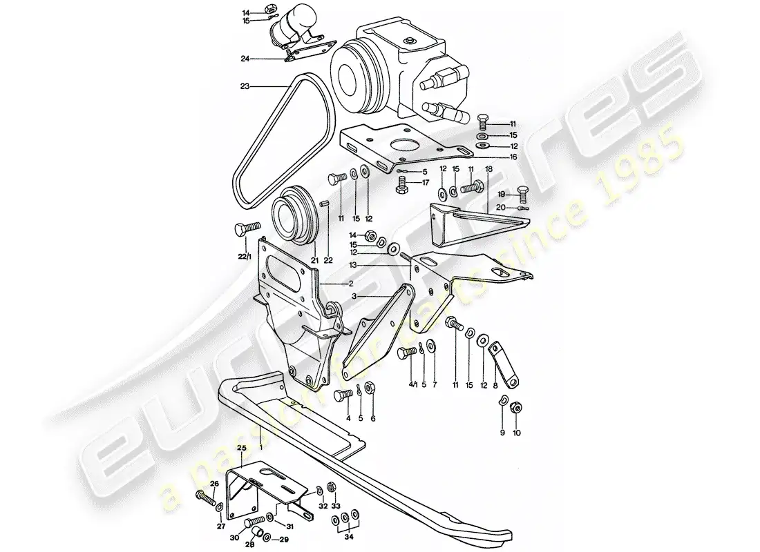 porsche 1974 (911) aire acondicionado diagrama de piezas