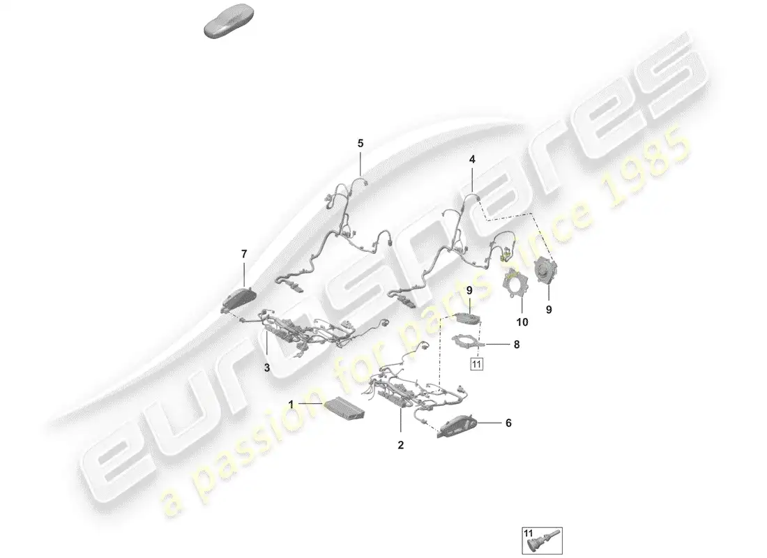porsche 2019 (992-1) electricidad diagrama de piezas