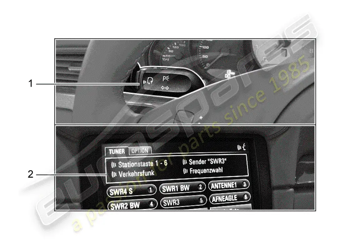 porsche 2016 (tequipment 98x/99x) selección de idioma diagrama de piezas