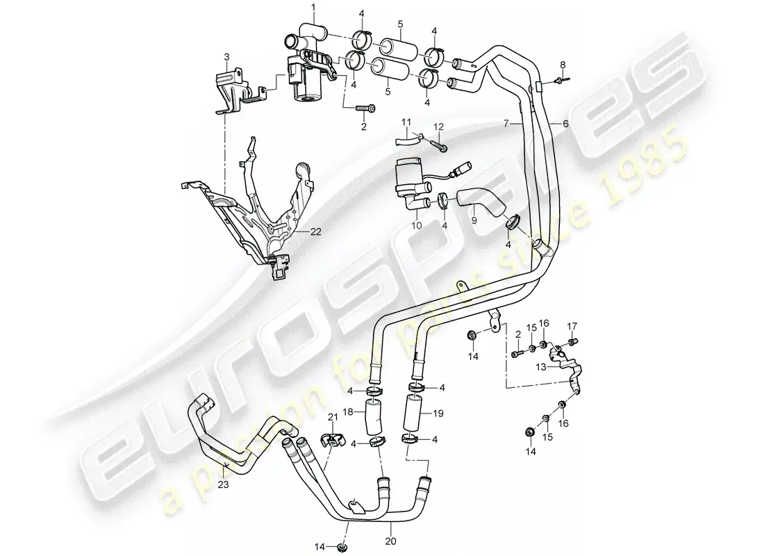 porsche 2005 (cayenne e1 9pa) calentador diagrama de piezas