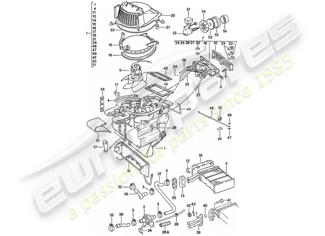 porsche 1977 (924) calentador - d - mj 1979>> - mj 1979 diagrama de piezas