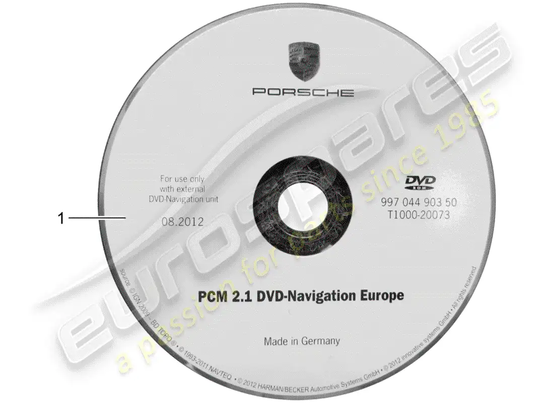 porsche 2010 (tequipment) navegación diagrama de piezas
