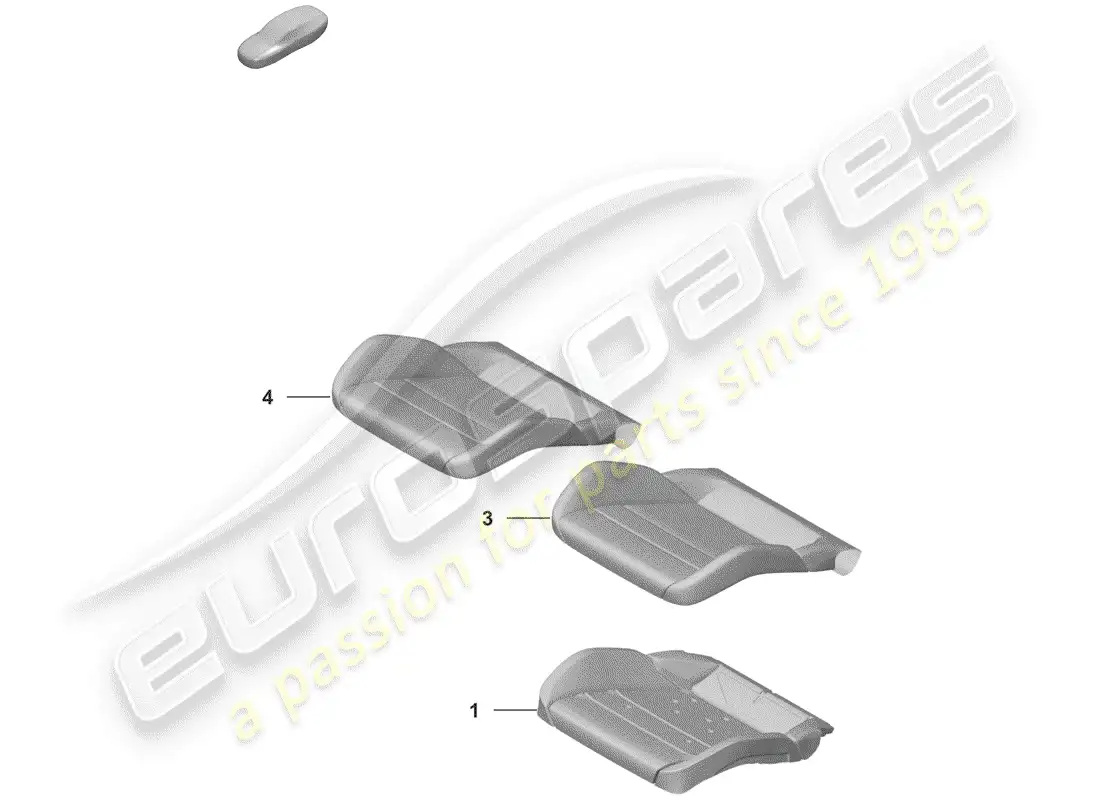 porsche 2019 (992-1) parte de espuma diagrama de piezas