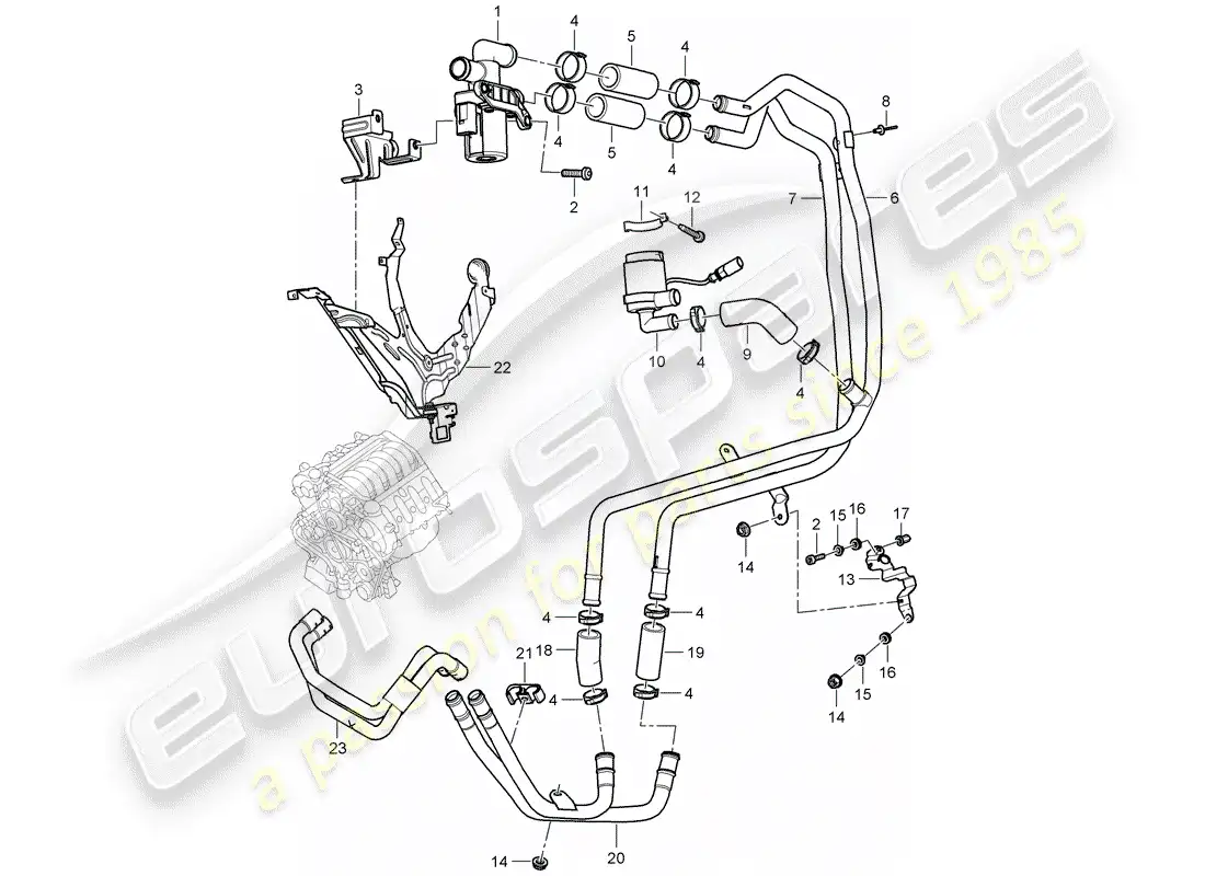 porsche 2010 (cayenne e1 9pa) calentador diagrama de piezas