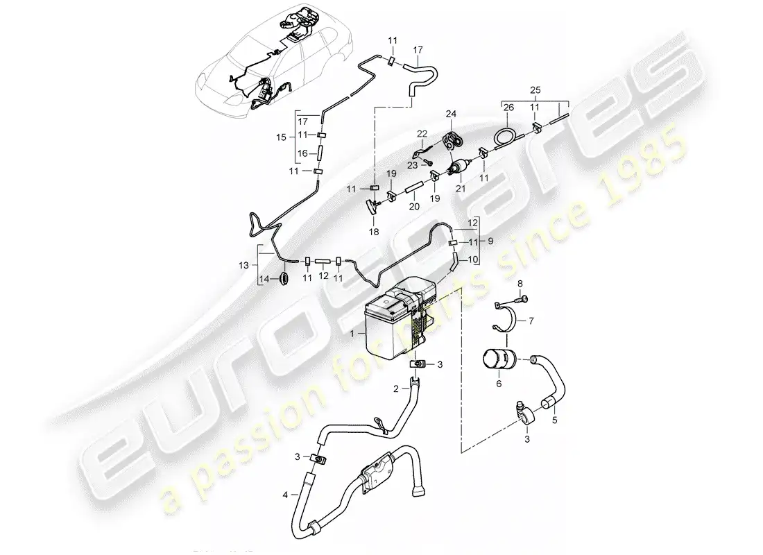 porsche 2004 (cayenne e1 9pa) calentador adicional diagrama de piezas
