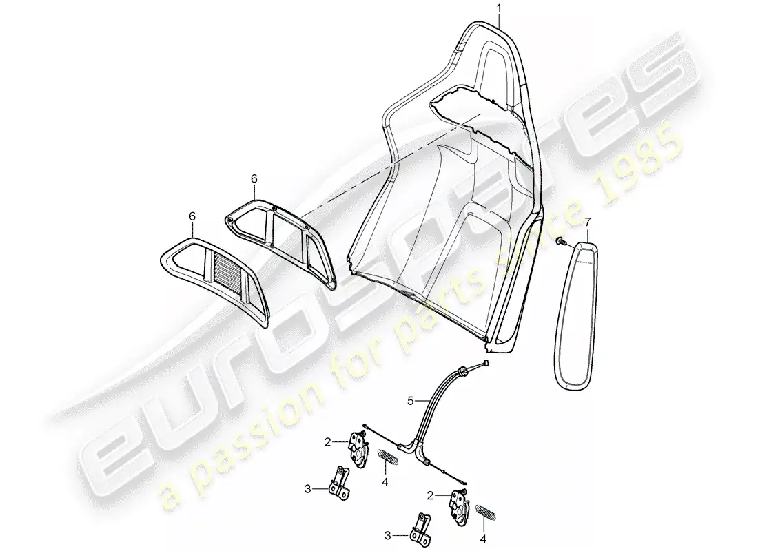 porsche 2009 997-2 turbo / gt2 carcasa del respaldo diagrama de piezas