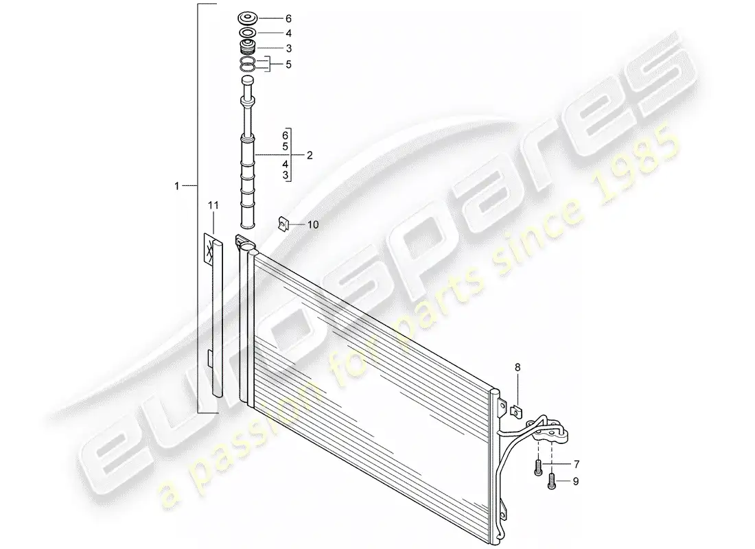 porsche 2008 (cayenne e1 9pa) condensador diagrama de piezas