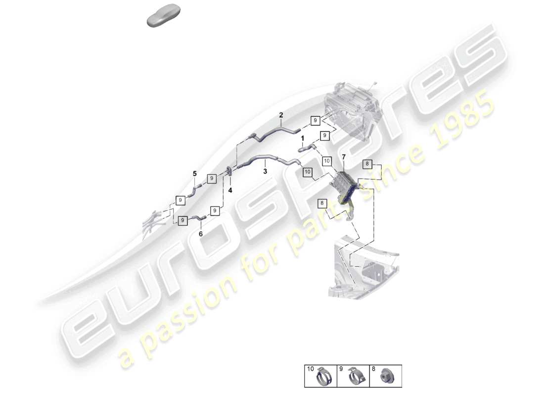 porsche 2024 (cayenne e3 pa) calentador rhd circuito de alta temperatura calefacción de alto voltaje (ptc) para vehículos con propulsión híbrida diagrama de piezas