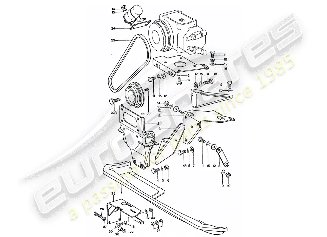 porsche 1976 (911 turbo) aire acondicionado diagrama de piezas