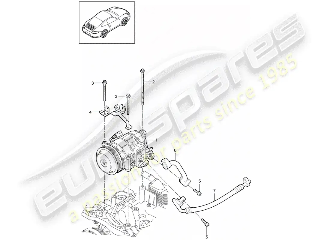 porsche 2009 (997-2) compresor diagrama de piezas