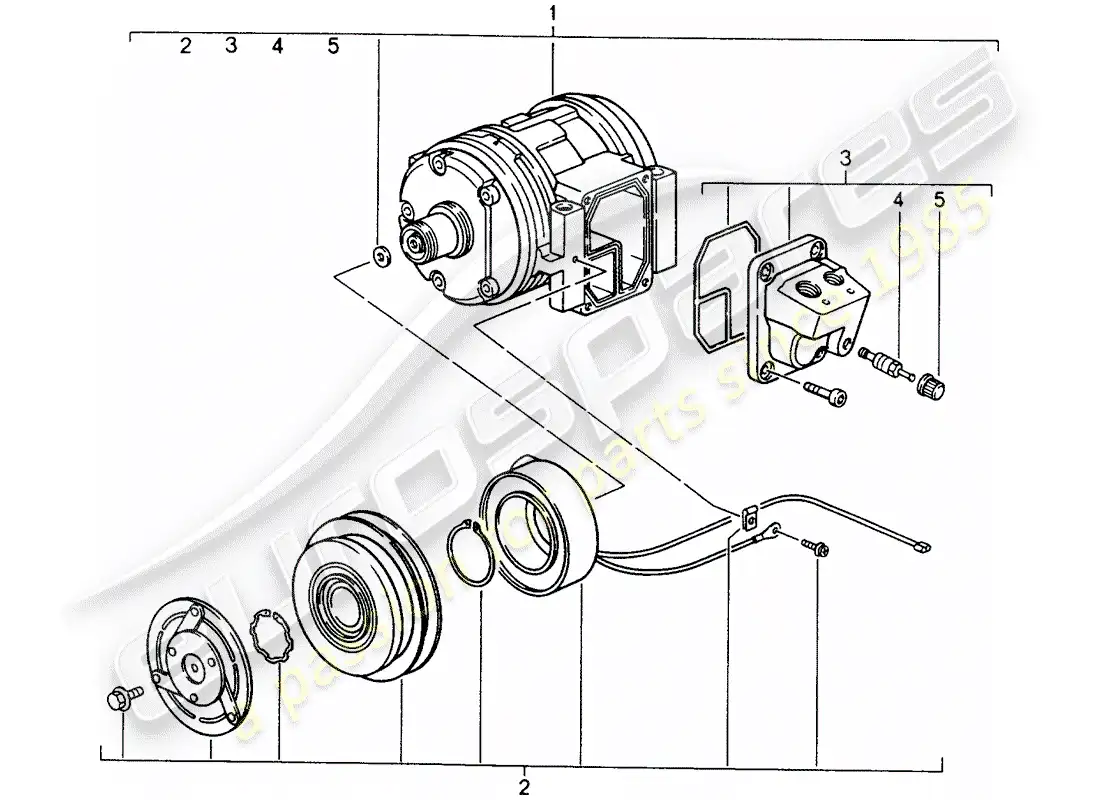 porsche 1997 (993) compresor diagrama de piezas