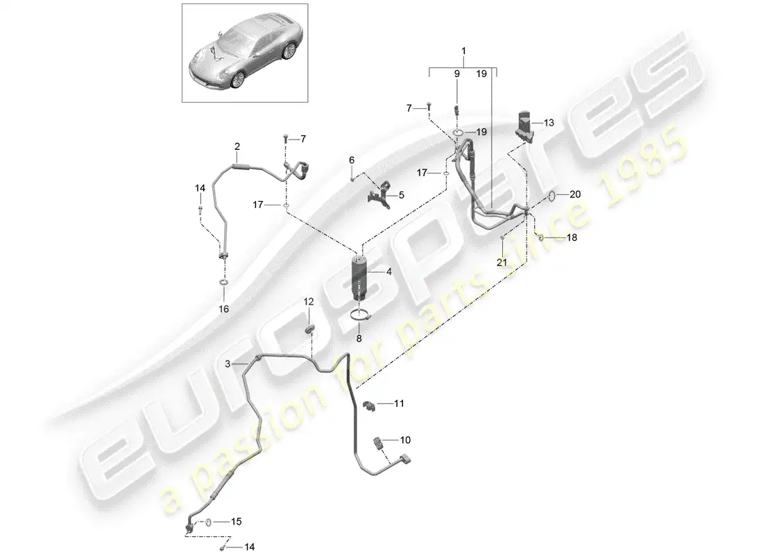 porsche 2020 (991-2) aire acondicionado diagrama de piezas