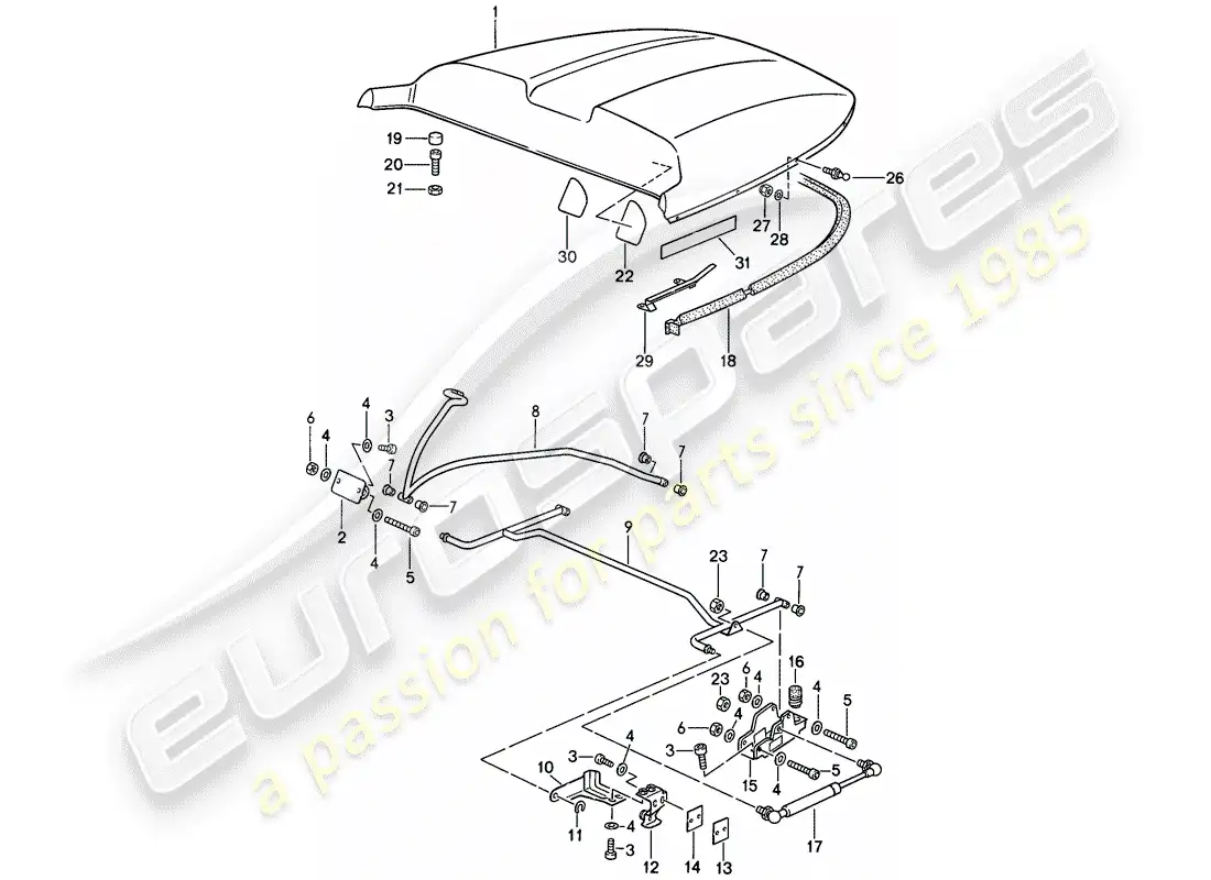 porsche 1989 (911) cubierta trasera - d - mj 1989>> - mj 1989 diagrama de piezas