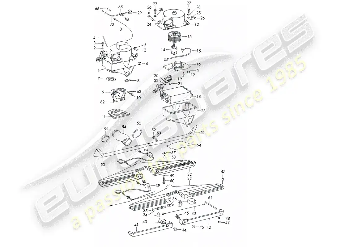 porsche 1969 (911/912) carcasa del evaporador - aire acondicionado - d - mj 1969>> diagrama de piezas