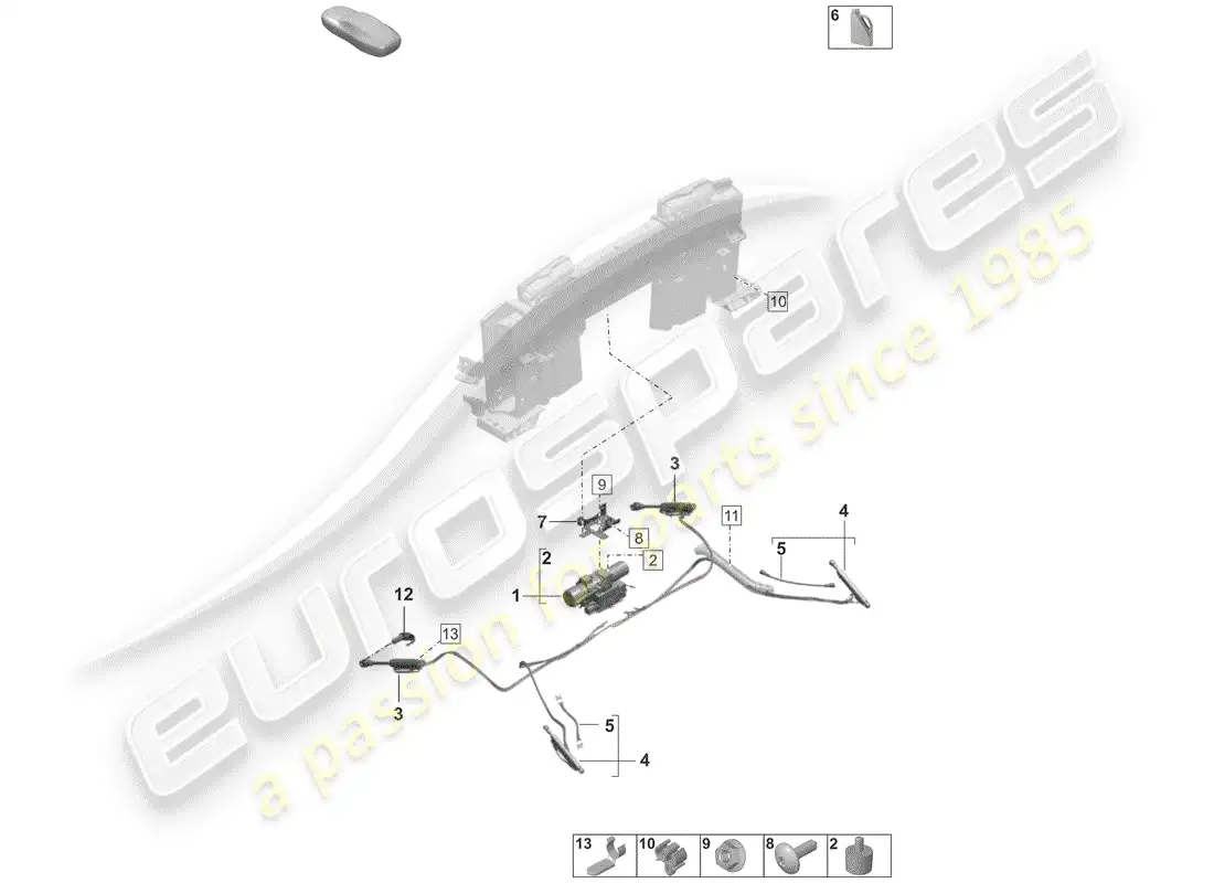 porsche 2019 (992-1) unidad de manejo diagrama de piezas