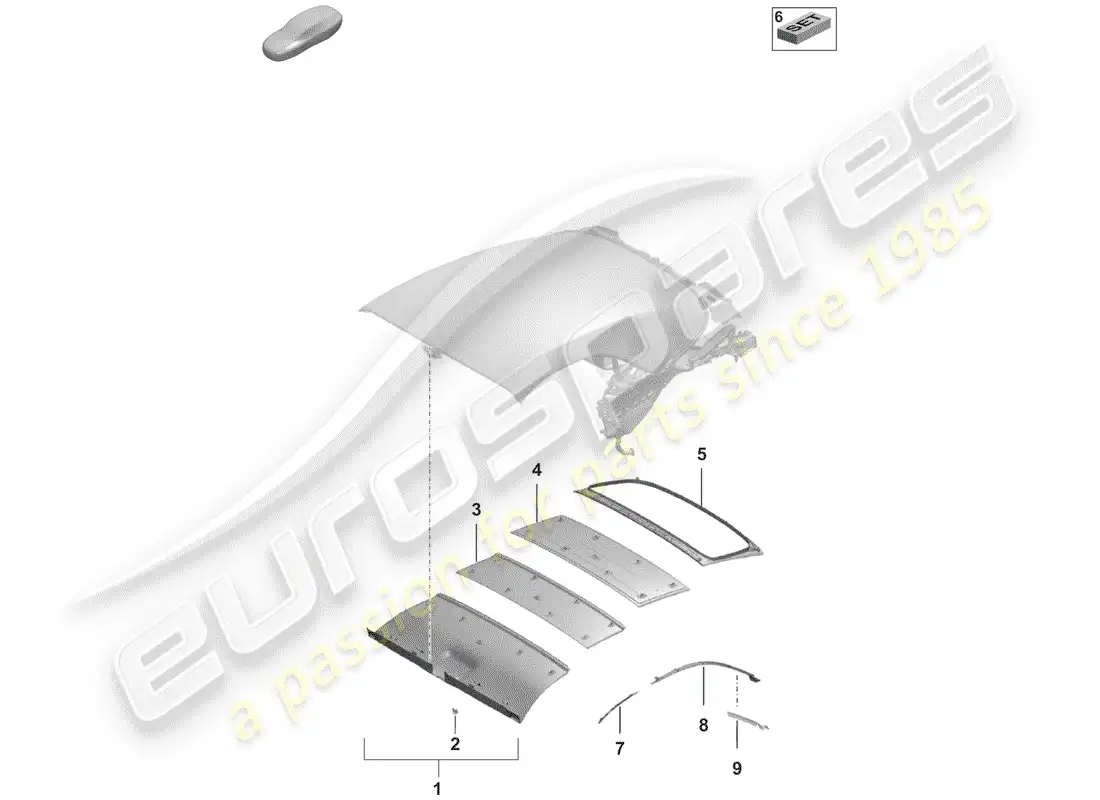 porsche 2019 (992-1) cabeza de cartel diagrama de piezas
