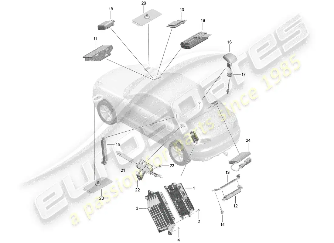 porsche 2016 (macan) teléfono diagrama de piezas