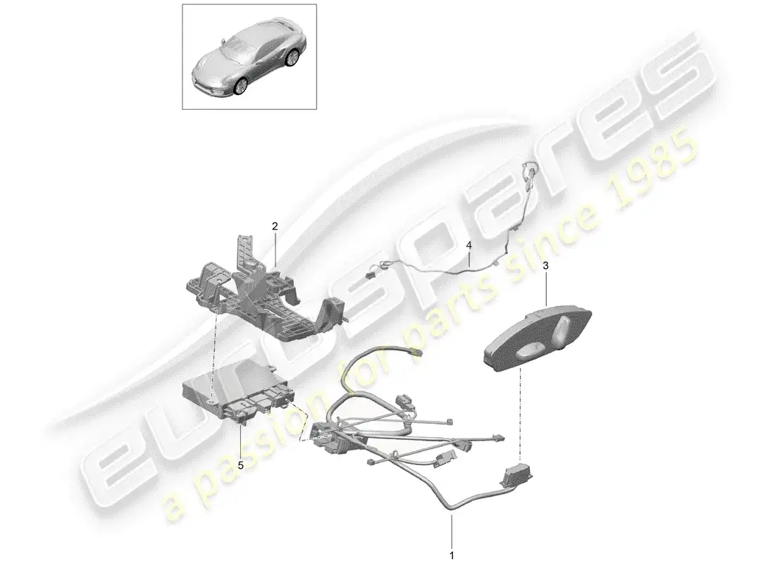 porsche 2016 (991-1 turbo) cableando arneses diagrama de piezas