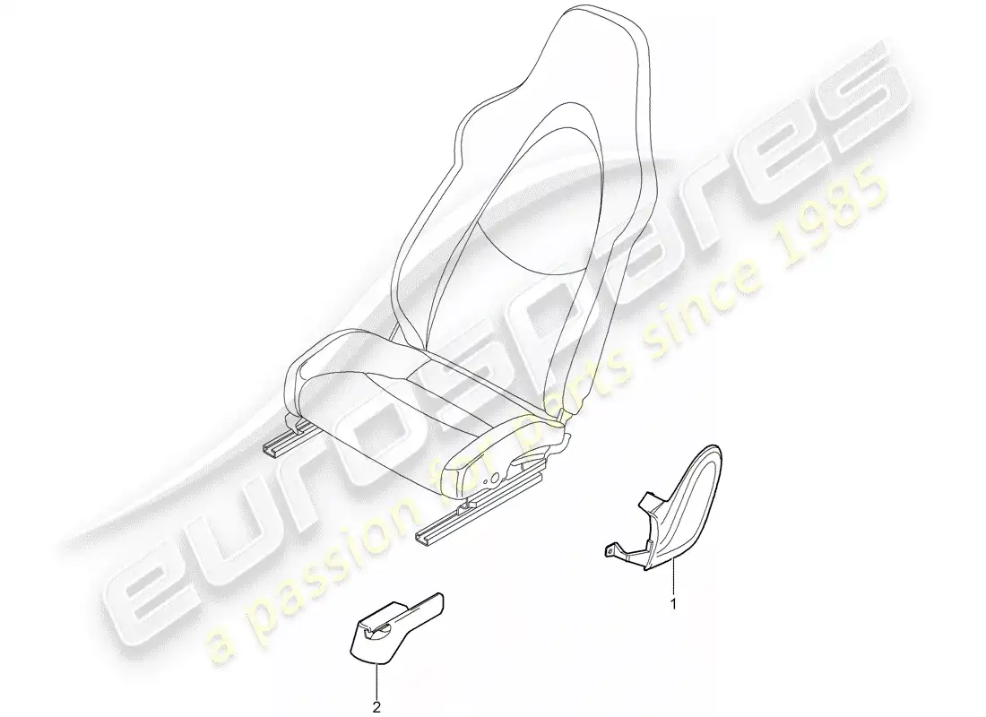 porsche 2012 (997-2) asiento delantero diagrama de piezas