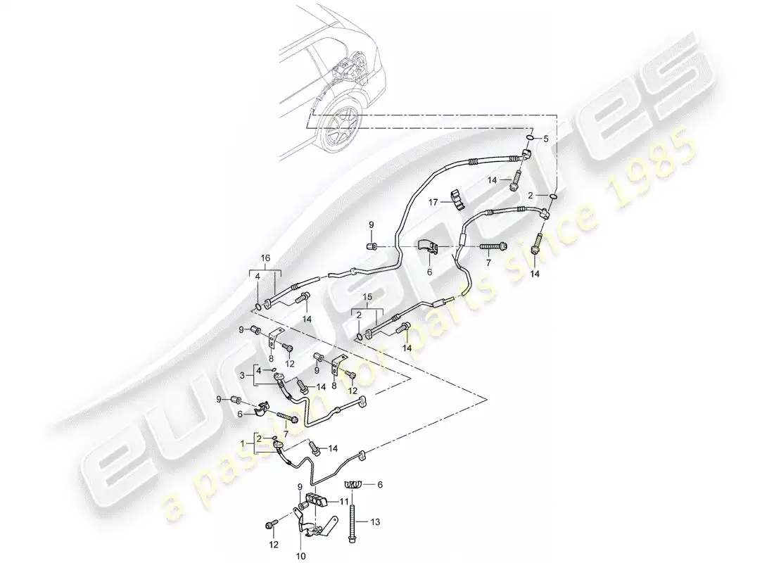 porsche 2012 (cayenne e2 92a) circuito refrigerante diagrama de piezas