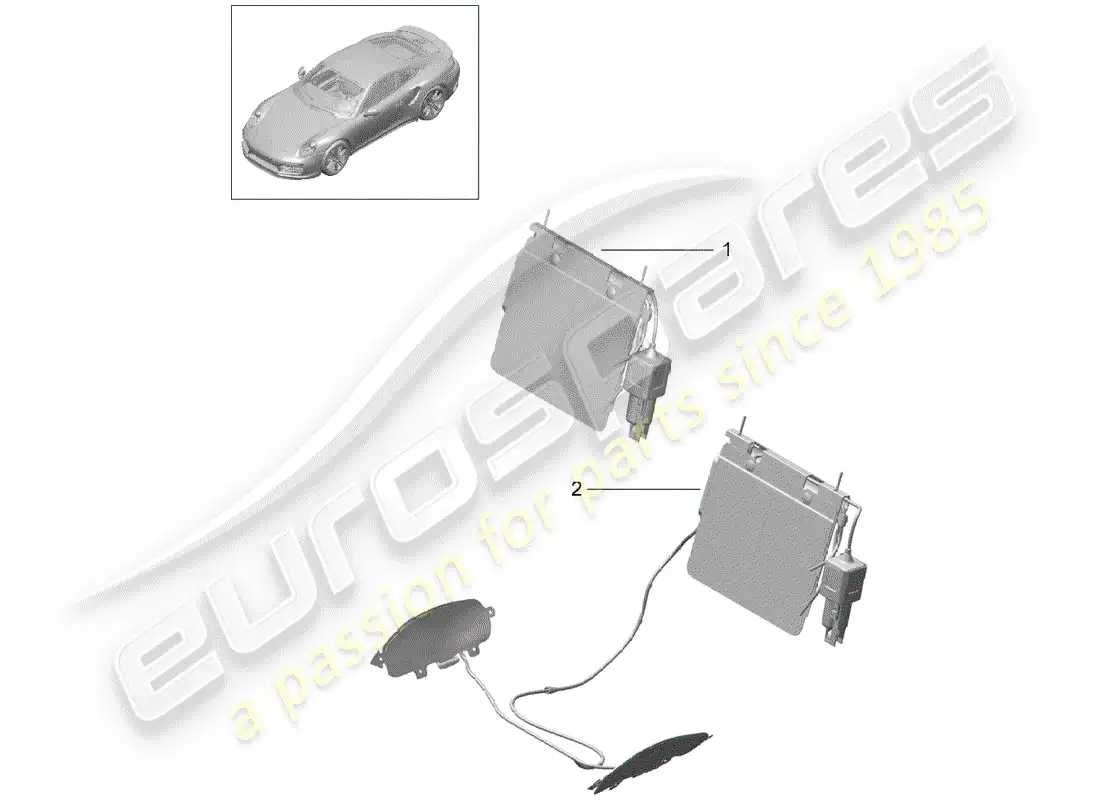 porsche 2015 (991-1 turbo) soporte lumbar diagrama de piezas