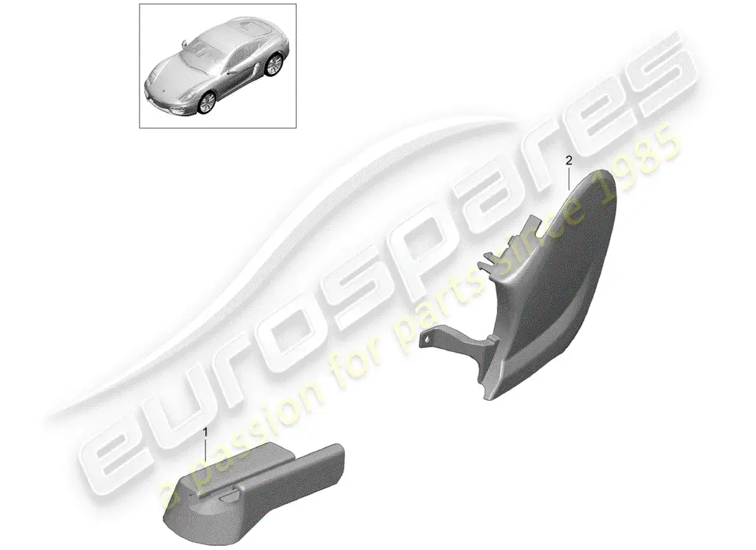 porsche 2015 (981 cayman) asiento deportivo plus diagrama de piezas