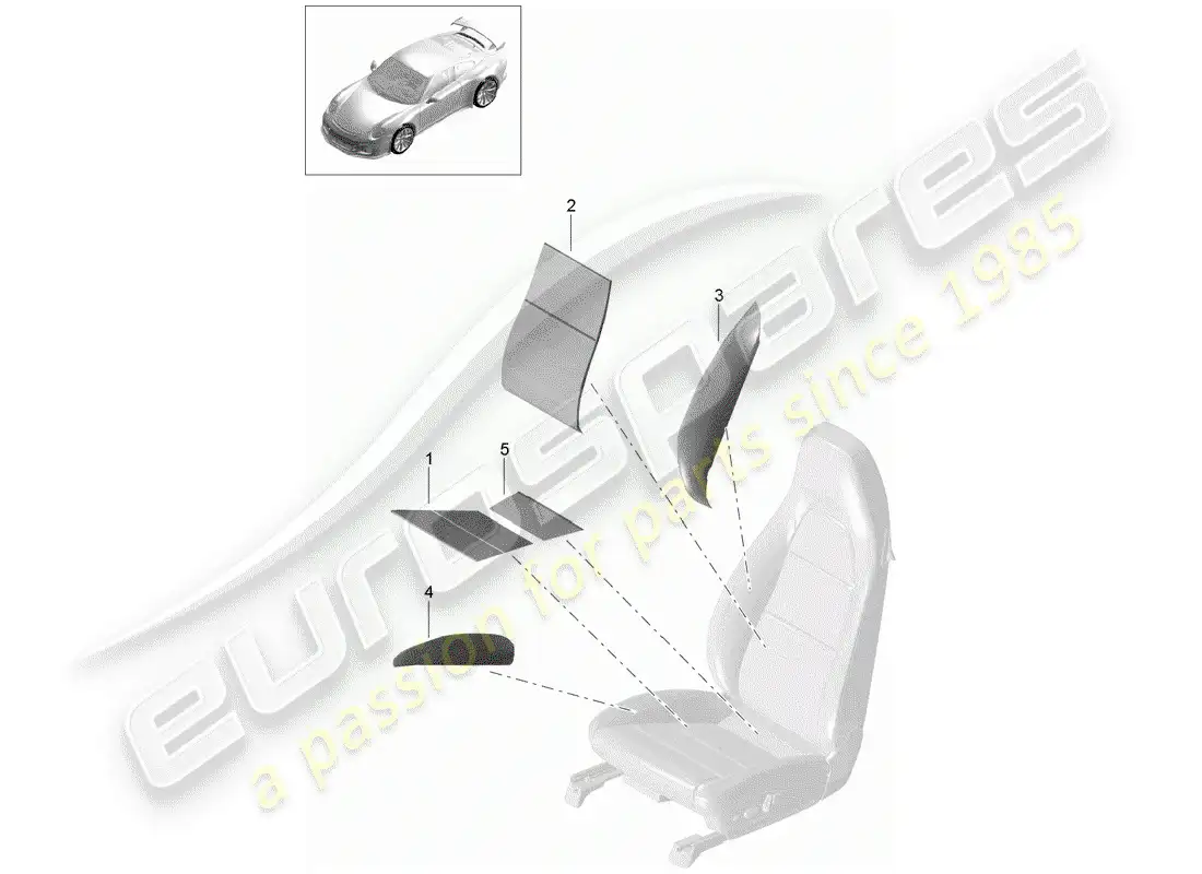 porsche 2014 (991-1 r/gt3/rs) elemento calentador diagrama de piezas